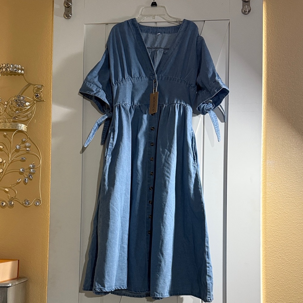 Denim Blue Midi Dress